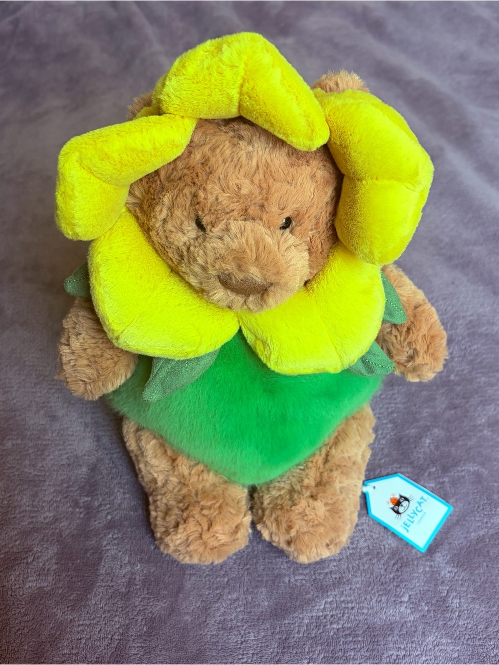 Jellycat Bartholomew Bear in Yellow Flower Costume